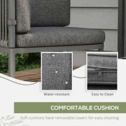 Rackhams 4-Seater Rattan Cube Garden Furniture Set with Cushions - Grey - thumbnail 5