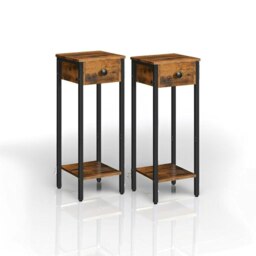 Rackhams Set of 2 Slim Bedside Table with Drawer