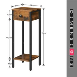 Rackhams Set of 2 Slim Bedside Table with Drawer - thumbnail 4