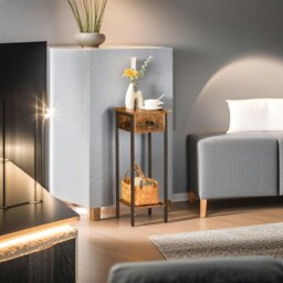 Rackhams Set of 2 Slim Bedside Table with Drawer - thumbnail 2