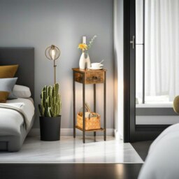 Rackhams Set of 2 Slim Bedside Table with Drawer - thumbnail 6