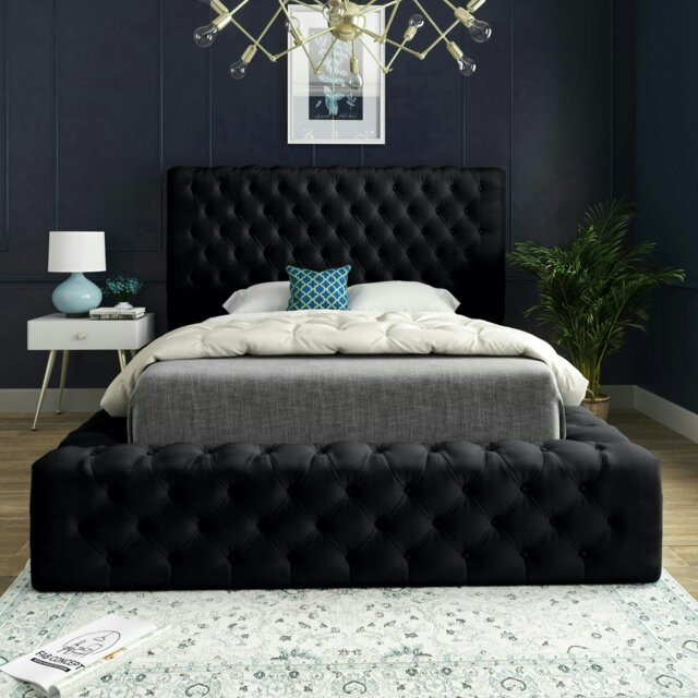 Rackhams Cambridge Bed - Double - 4ft6 - Black - image 1