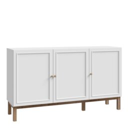 Rackhams Wensley 3 Door 1 Drawer Sideboard in Light Grey and Oak - Grey & Oak - 149.6 - 1