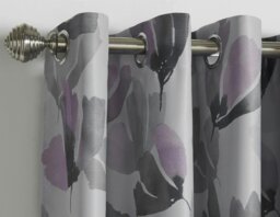 "Rackhams Amsterdam Floral Fully Lined Blackout Eyelet Curtains - Purple - 66 x 90""" - thumbnail 3