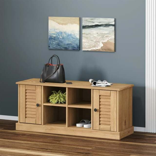 Rackhams Shoe Bench VIGO 106x35x40 cm Solid Wood Pine - image 1