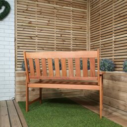 Rackhams Cartmel 2 Seater Outdoor Wooden Garden Patio Bench - thumbnail 5