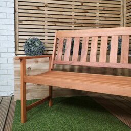 Rackhams Cartmel 2 Seater Outdoor Wooden Garden Patio Bench - thumbnail 2