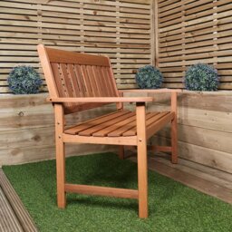 Rackhams Cartmel 2 Seater Outdoor Wooden Garden Patio Bench - thumbnail 4