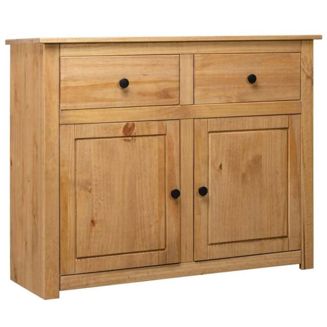 Rackhams Sideboard 93x40x80 cm Solid Pinewood Panama Range - Brown - Solid pine wood