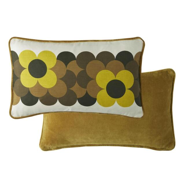 Rackhams Orla Kiely Retro Flower Stripe Dune Filled Cushion 30x50cm - image 1
