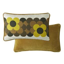 Rackhams Orla Kiely Retro Flower Stripe Dune Filled Cushion 30x50cm - thumbnail 1