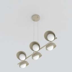 Rackhams BOOM Pendant lamp 6 x G9 Mocha with White Shade - thumbnail 3