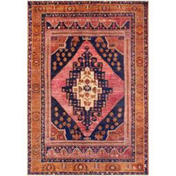 Rackhams Amelie-Washable Orange Pink Traditional Vintage Boho Rug - 160 x 220 cm - thumbnail 2