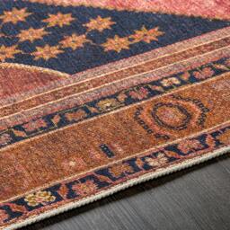Rackhams Amelie-Washable Orange Pink Traditional Vintage Boho Rug - 160 x 220 cm - thumbnail 3