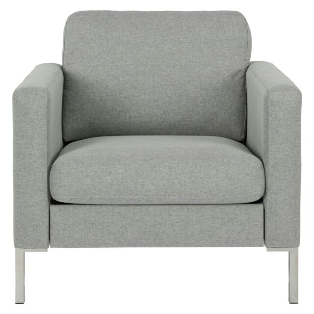 Rackhams Fabry Armchair in Fabric Grey with Steel Legs - image 1
