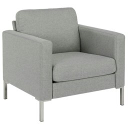 Rackhams Fabry Armchair in Fabric Grey with Steel Legs - thumbnail 3
