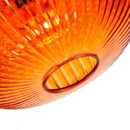 Rackhams Modern Designer Orange Line Ribbed Glass Oval Pendant Lamp Shade - thumbnail 5
