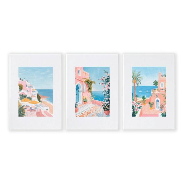 Rackhams Large Wall Pictures Living Room - Set of 3 Beach Decor Wall art Prints - 16 x 22 inches / 40.65 cm x 56 cm - Polyester Canvas 260 gsm - Canvas wrapped - image 1