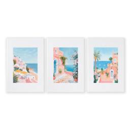 Rackhams Large Wall Pictures Living Room - Set of 3 Beach Decor Wall art Prints - 16 x 22 inches / 40.65 cm x 56 cm - Polyester Canvas 260 gsm - Canvas wrapped - thumbnail 1