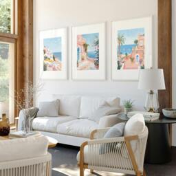 Rackhams Large Wall Pictures Living Room - Set of 3 Beach Decor Wall art Prints - 16 x 22 inches / 40.65 cm x 56 cm - Polyester Canvas 260 gsm - Canvas wrapped - thumbnail 6