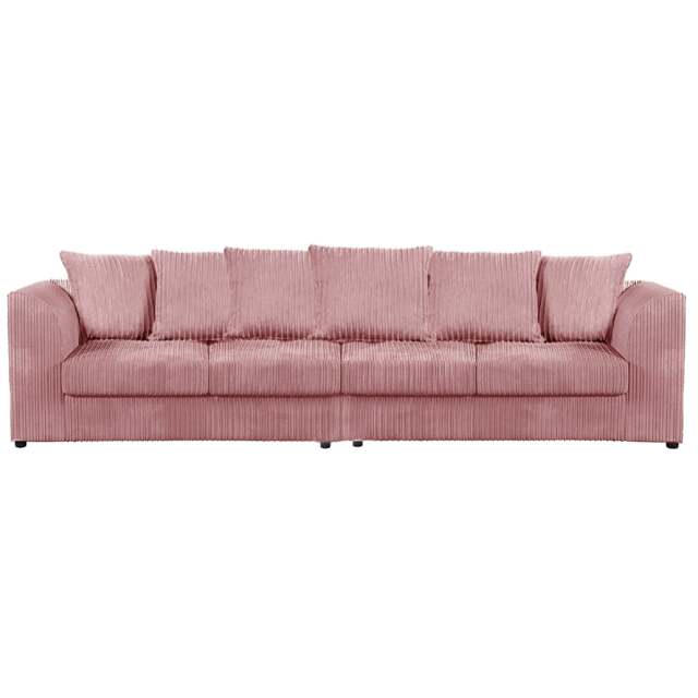 Rackhams Luxor Cord Long Fabric 4 Seater - Scatter back - Pink - image 1