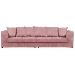Rackhams Luxor Cord Long Fabric 4 Seater - Scatter back - Pink - thumbnail 1