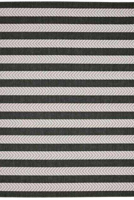 Rackhams County Stripe Black Rug – Indoor & Outdoor - 120X170 cm