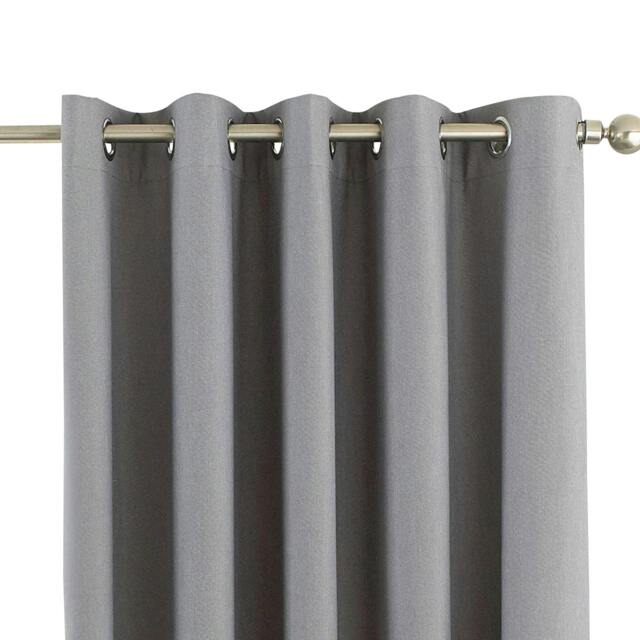 Rackhams Eclipse Blackout Eyelet Curtains - Silver - 46 x 54in (117 x 137cm) - Silver - 100% Polyester - image 1