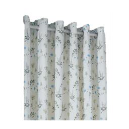 Rackhams Lined Meadow Eyelet Curtains - White/Cornflower - 168cm x 183cm - White/Cornflower - 100% Mixed - thumbnail 1