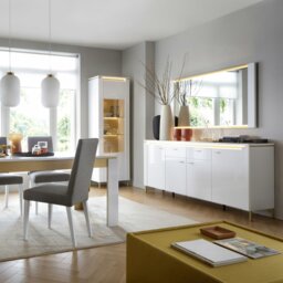 Rackhams Lazio Sideboard 4 Door 2 Drawer in Alpine White/White Gloss - White - 200.3 - 1 - thumbnail 3