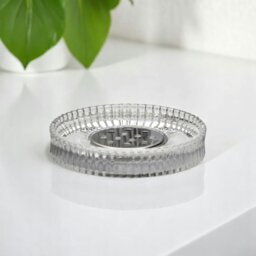 Rackhams Regent Ribbed Glass Chrome Soap Dish - thumbnail 1