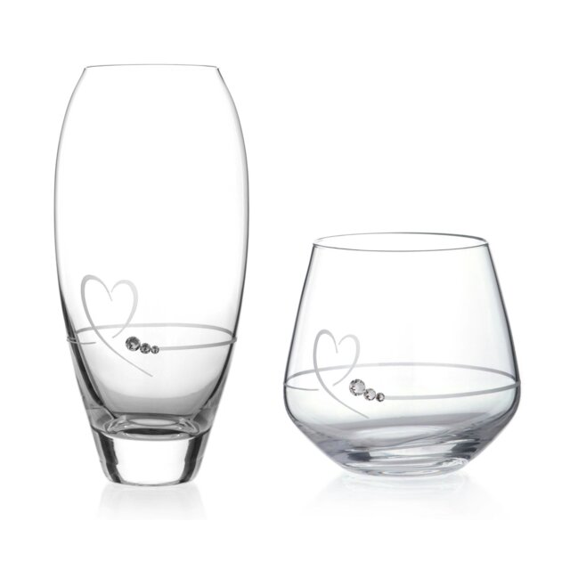 Rackhams Petit Heart Gift Bundle - Vase & TeaLight Holder