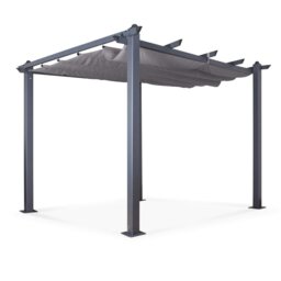 Rackhams Acorn Aluminium 3m Square Pergola Gazebo in Grey - Grey - Aluminium - 1 - thumbnail 3