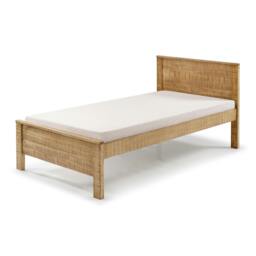 Rackhams Denver Walnut Solid Pine Bed Frame, Flat Panel Headboard, 4 Sizes Single to King - Double (4'6) - thumbnail 3