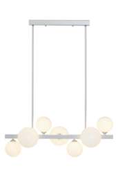 Rackhams Interiors by Premier Chrome 7 Light Pendant Lamp, Mid Century Multi Arm Ceiling Fixture, Industrial And Chrome Pendant Lighting - thumbnail 1