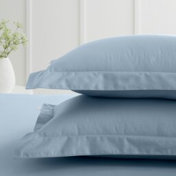Rackhams 200 Thread Count Cotton Percale Oxford Pillowcase Pair - Blue - 50x75cm (x2) - thumbnail 2