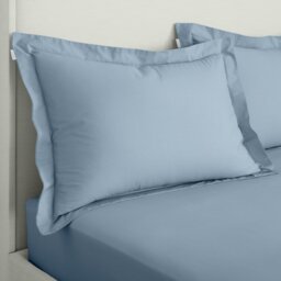 Rackhams 200 Thread Count Cotton Percale Oxford Pillowcase Pair - Blue - 50x75cm (x2) - thumbnail 1