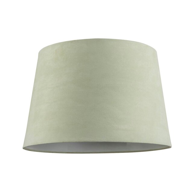 Rackhams Olive Green Velvet 12 Inch Drum Lamp Shade with White Cotton Inner - image 1