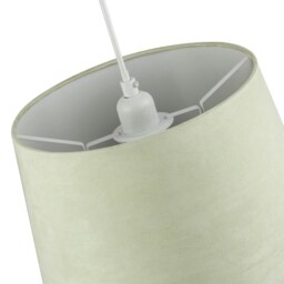Rackhams Olive Green Velvet 12 Inch Drum Lamp Shade with White Cotton Inner - thumbnail 4