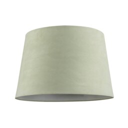 Rackhams Olive Green Velvet 12 Inch Drum Lamp Shade with White Cotton Inner