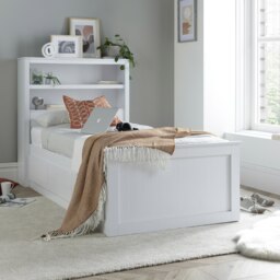 Rackhams Enzo White Wooden 3 Drawer Bookcase Bed Single - Single - No Matress - thumbnail 3
