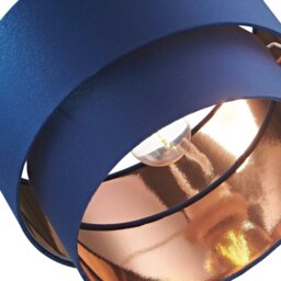 "Rackhams Modern 10"" Navy Blue Cotton Double Tier Ceiling Shade with Shiny Copper Inner" - thumbnail 4
