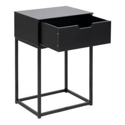 Rackhams Mitra 1 Drawer Bedside Table in Black - Black - Manufactured wood,Powder coated Steel - 1 - thumbnail 4