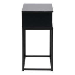 Rackhams Mitra 1 Drawer Bedside Table in Black - Black - Manufactured wood,Powder coated Steel - 1 - thumbnail 3
