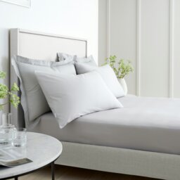 Rackhams 200 Thread Count Cotton Percale Extra Deep Fitted Sheet - Grey - Double - thumbnail 3
