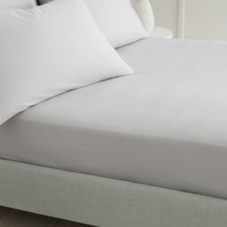 Rackhams 200 Thread Count Cotton Percale Extra Deep Fitted Sheet - Grey - Double - thumbnail 2