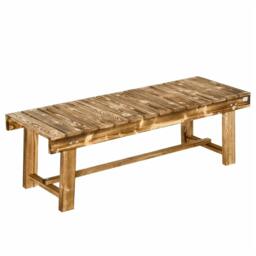 Rackhams 1 Piece 2-seater Outdoor Indoor Wooden Garden Bench Fir Patio Loveseat, 110L x 38W x 35Hcm, Carbonised - thumbnail 1