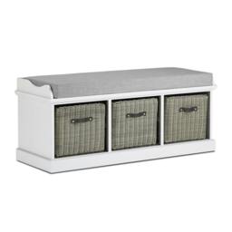Rackhams Tetbury Large Hallway Set with Storage Baskets and Cushion Seat - Dove Grey, Grey - thumbnail 4