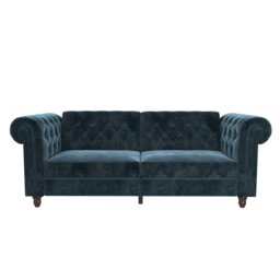 Rackhams Felix Chesterfield Sofa Bed in Velvet Blue - Blue