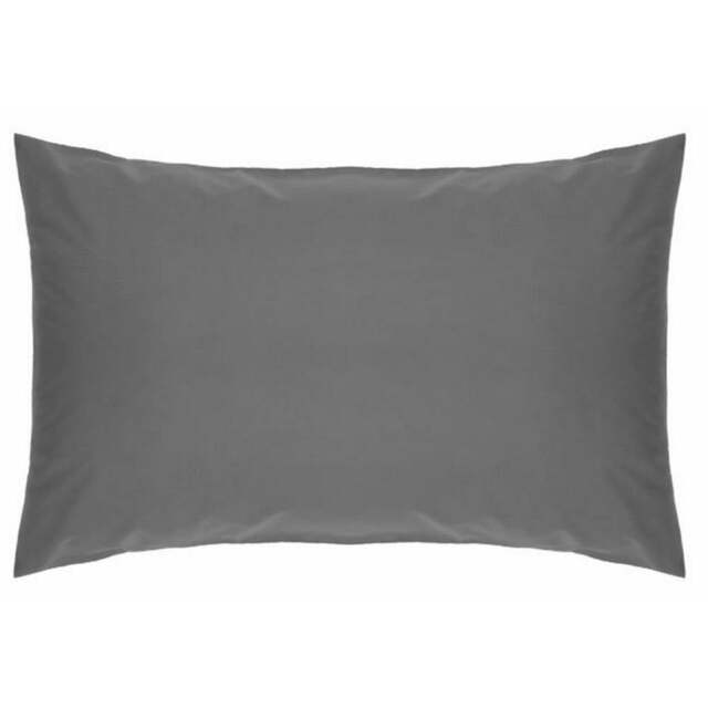 Rackhams Easycare Percale Housewife Pillowcase - Grey - One Size - Grey - 50% Cotton/50% Polyester - image 1